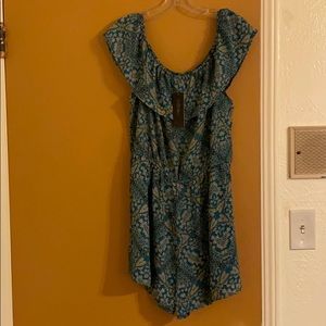 Green patterned romper